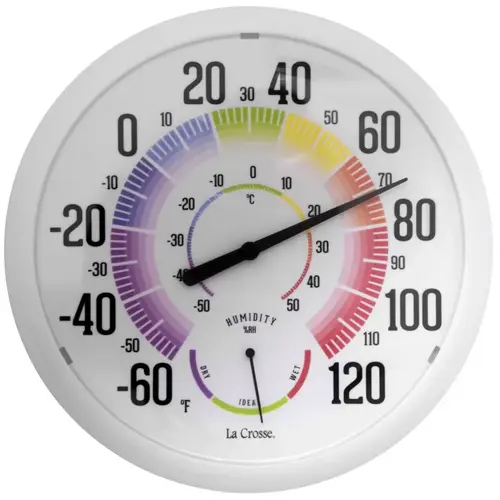 Thermometer, -60 to 120 deg F, 20 to 90 % Humidity Range Thermometer, -60 to 120 deg F, 20 to 90 % Humidity Range