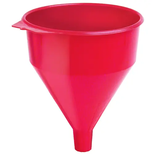 Funnel, 6 qt Capacity, Plastic, Red, 11 in H