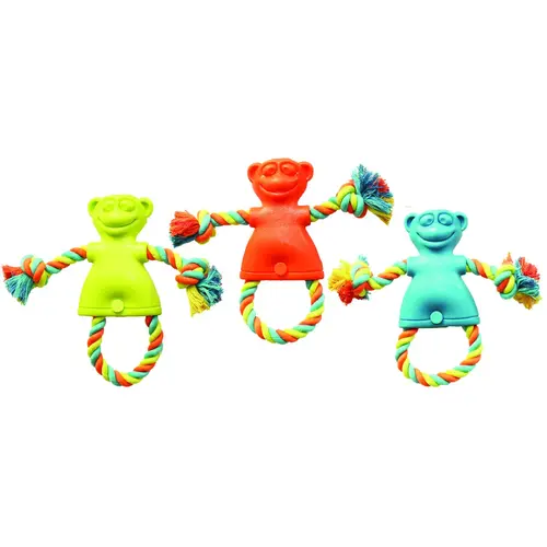 Chomper TPR Large Monkey With Rope Dog Toy Chomper TPR Large Monkey With Rope Dog Toy