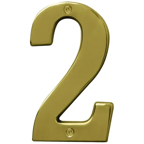 Prestige Series House Number, Character: 2, 5 in H Character, Brass Character, Brass - pack of 3 Prestige Series House Number, Character: 2, 5 in H Character, Brass Character, Brass - pack of 3