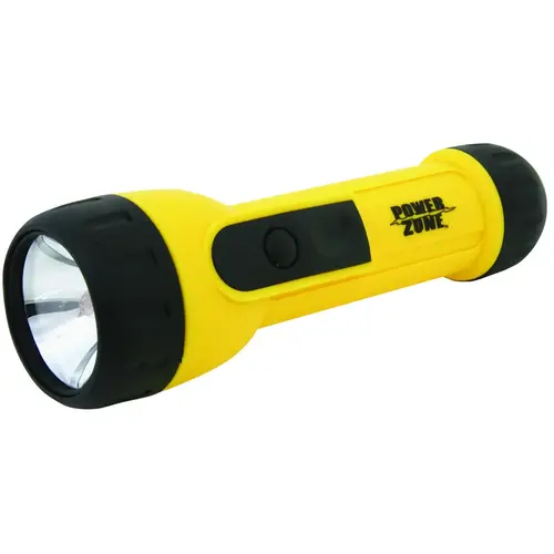 High-Impact Flashlight, D Battery, D Battery, Krypton Lamp, 13 Lumens, 50 m Beam Distance, Yellow - pack of 12
