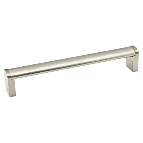 Cabinet Pull, 7-7/8 in L Handle, 25/32 in H Handle, 1-7/32 in Projection, Metal/Stainless Steel Brushed Nickel Cabinet Pull, 7-7/8 in L Handle, 25/32 in H Handle, 1-7/32 in Projection, Metal/Stainless Steel Brushed Nickel