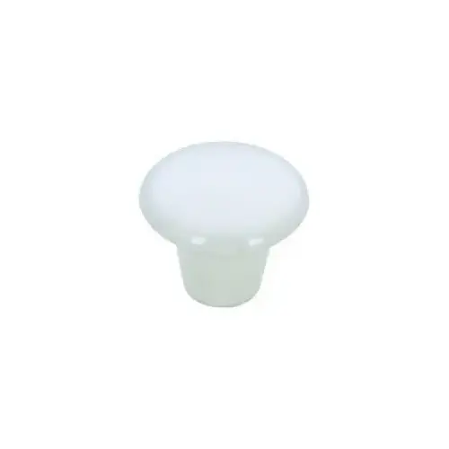 Cabinet Knob, 1-1/32 in Projection, Ceramic White Cabinet Knob, 1-1/32 in Projection, Ceramic White