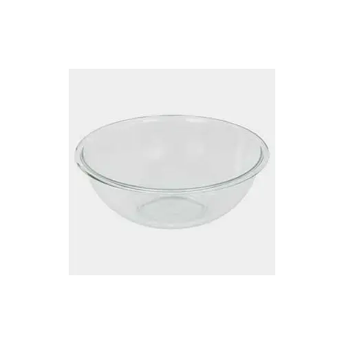 Mixing Bowl, 4 qt Capacity, 11-3/4 in Dia, Glass, Clear Mixing Bowl, 4 qt Capacity, 11-3/4 in Dia, Glass, Clear