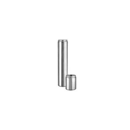 Chimney Pipe, 10 in OD, 48 in L, Stainless Steel Silver