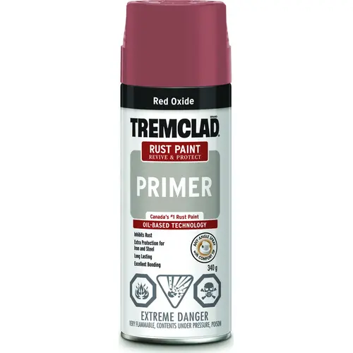 TREMCLAD Rust Primer Spray, Red Oxide, 340 g