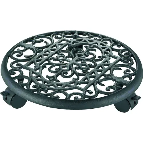Planter Dolly, 10.5 OAL, 10.5 in OAW, 2-7/8 in OAH, 1 -Shelf, Iron Shelf, Black Shelf Planter Dolly, 10.5 OAL, 10.5 in OAW, 2-7/8 in OAH, 1 -Shelf, Iron Shelf, Black Shelf