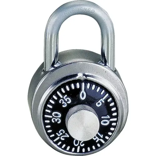 Padlock, Standard Shackle, 1/4 in Dia Shackle, 1-1/4 (27) in (mm) H Shackle, Steel Shackle Chrome Padlock, Standard Shackle, 1/4 in Dia Shackle, 1-1/4 (27) in (mm) H Shackle, Steel Shackle Chrome