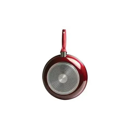 Fry Pan, 9-1/2 in Dia, Aluminum/Stainless Steel, Candy Apple Red/White, Ceramic, Round Fry Pan, 9-1/2 in Dia, Aluminum/Stainless Steel, Candy Apple Red/White, Ceramic, Round