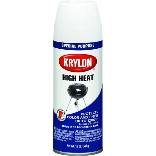 Spray Paint: White, Flat, 12 oz Net Fill, High-Heat Spray Paint: White, Flat, 12 oz Net Fill, High-Heat