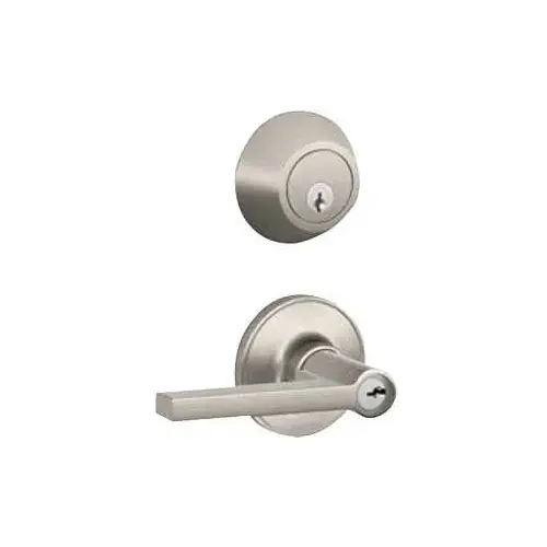 Deadbolt Lock Combo, Grade 3 Grade, Lever Handle, Keyed Key, Satin Nickel, 2-3/8, 2-3/4 in Backset Deadbolt Lock Combo, Grade 3 Grade, Lever Handle, Keyed Key, Satin Nickel, 2-3/8, 2-3/4 in Backset
