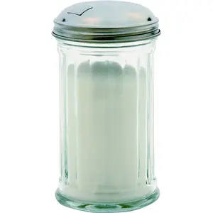 ONEIDA 97286 Sugar Dispenser, 12 oz Capacity, Glass/Stainless Steel, Clear