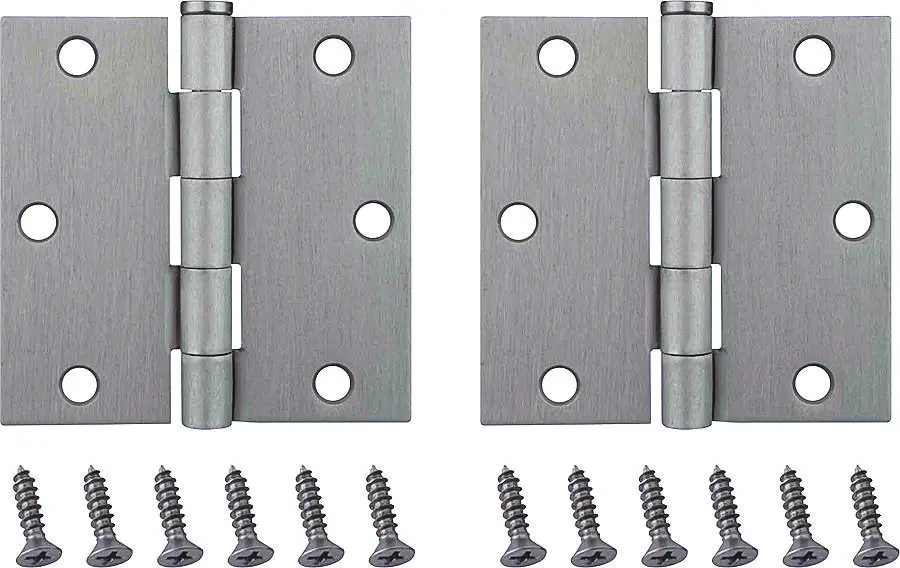 ProSource Square Corner Door Hinge Steel Satin Nickel Loose Pin 180 deg Range of Motion - pack of 2 BH-202SN-PS