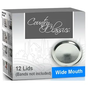 GOSSI INC CCCL-012-WM Canning Jar Lid, Steel, Silver Cap/Lid - pack of 12