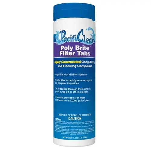 Poly-Brite Filter Clarifier Chemical, 1.5 lb Bottle, Tablet