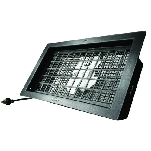 Powered Foundation Vent, 16 in W, 8 in H, 57 sq-in Net Free Ventilating Area, Polyethylene, Black Powered Foundation Vent, 16 in W, 8 in H, 57 sq-in Net Free Ventilating Area, Polyethylene, Black