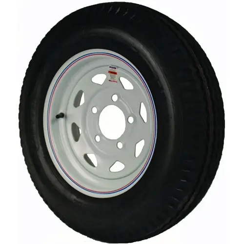 DM452C-5I Trailer Tire, 1045 lb Withstand, 4-1/2 in Dia Bolt Circle, Rubber
