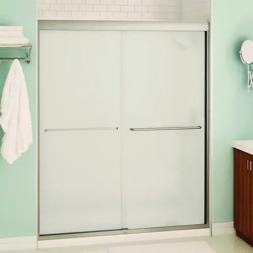 Aura Shower Door, Clear Glass, Tempered Glass, Semi Frame, 2-Panel, Glass, 1/4 in Glass Aura Shower Door, Clear Glass, Tempered Glass, Semi Frame, 2-Panel, Glass, 1/4 in Glass