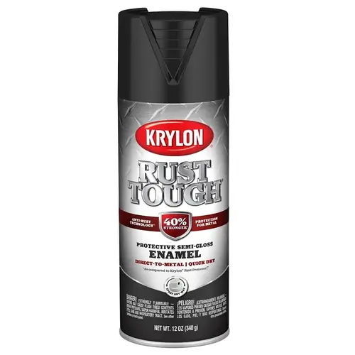 Rust Tough 12 Oz. Semi-Gloss Alkyd Enamel Spray Paint, Black Rust Tough 12 Oz. Semi-Gloss Alkyd Enamel Spray Paint, Black