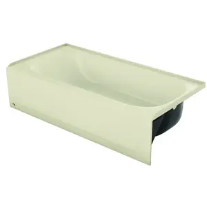 Bootz Industries 011-3364-06/4364 Aloha 011-4364-06/2364 Bathtub, 60 in L, 30 in W, 14-1/4 in H, Porcelain/Steel, Bone, Rectangular