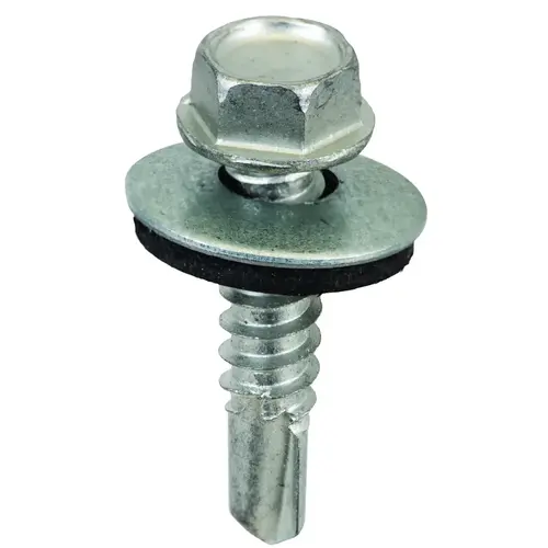 Screw, #12 Thread, Hex Drive, Self-Drilling, Self-Tapping Point, Galvanized Steel Screw, #12 Thread, Hex Drive, Self-Drilling, Self-Tapping Point, Galvanized Steel