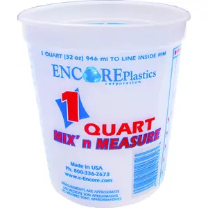 ENCORE Plastics 1044426 300343 Paint Container, 1 qt Capacity, Plastic