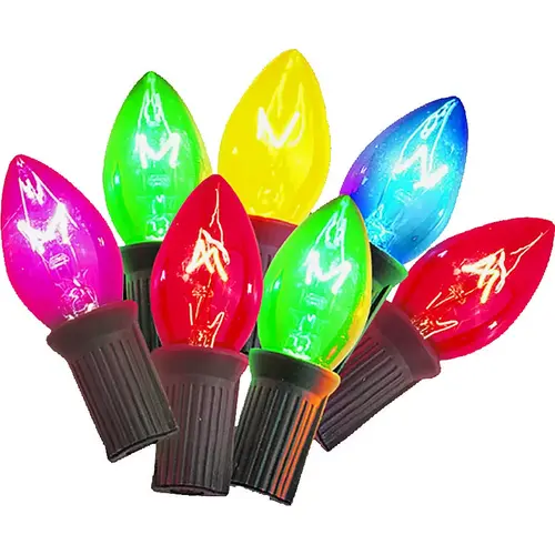 Light Set, Christmas, 120 V, 175 W, 25-Lamp, C9 Lamp, Transparent Multi Lamp - pack of 12 Light Set, Christmas, 120 V, 175 W, 25-Lamp, C9 Lamp, Transparent Multi Lamp - pack of 12