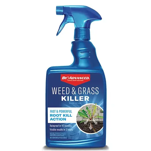 RTU Weed and Grass Killer, Liquid, Light Blue, 24 oz Bottle