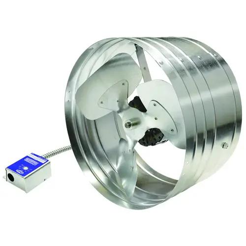 Power Attic Vent, 120 V, 768 sq-in Net Free Ventilating Area, 1600 cfm Air, Galvanized Steel Silver Power Attic Vent, 120 V, 768 sq-in Net Free Ventilating Area, 1600 cfm Air, Galvanized Steel Silver