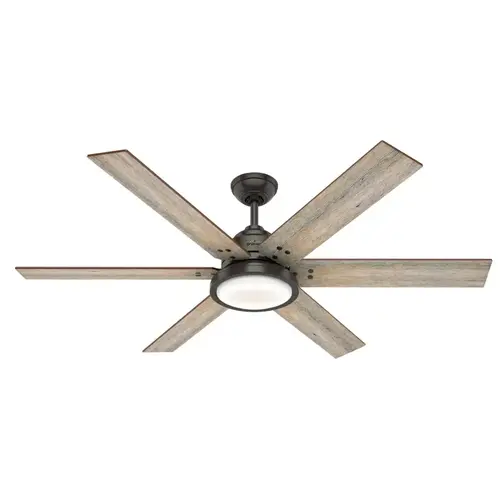 Warrant Series Ceiling Fan, 5-Blade, Barnwood/Drifted Oak Blade, 60 in Sweep, Plywood Blade, 6-Speed