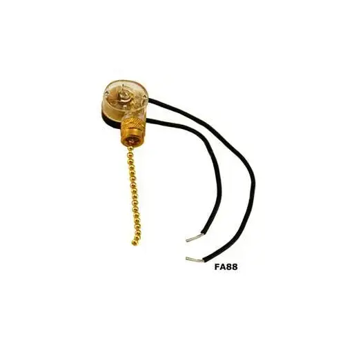 3-Way Fan Switch with Pull Chain, Brass