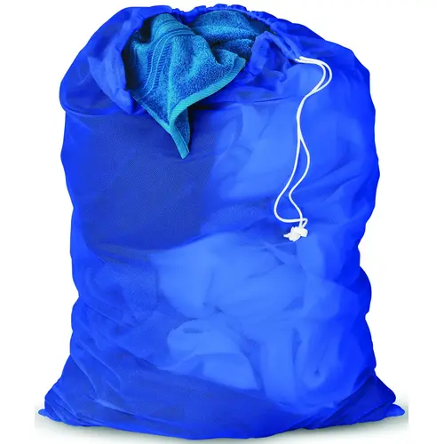 Mesh Laundry Bag, Drawstring Closure, Fabric, Blue - pack of 10 Mesh Laundry Bag, Drawstring Closure, Fabric, Blue - pack of 10