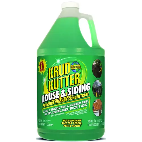 House and Siding Cleaner, Liquid, Mild, 1 gal Bottle Green House and Siding Cleaner, Liquid, Mild, 1 gal Bottle Green
