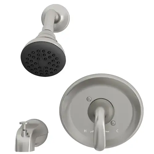 Cadet Suite Series Tub and Shower Faucet, Adjustable Showerhead, 2 gpm Showerhead Brushed Nickel Cadet Suite Series Tub and Shower Faucet, Adjustable Showerhead, 2 gpm Showerhead Brushed Nickel