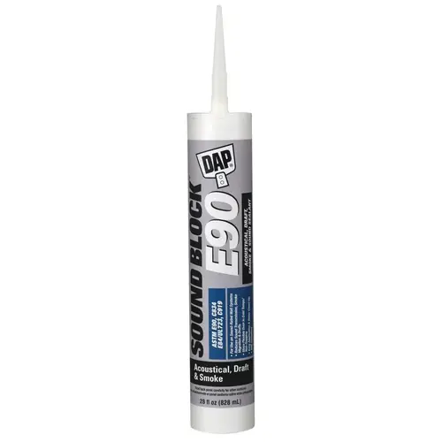 SOUND BLOCK Professional-Grade Acoustical/Draft/Smoke/Sound Sealant, White, 40 to 120 deg F, 28 fl-oz SOUND BLOCK Professional-Grade Acoustical/Draft/Smoke/Sound Sealant, White, 40 to 120 deg F, 28 fl-oz