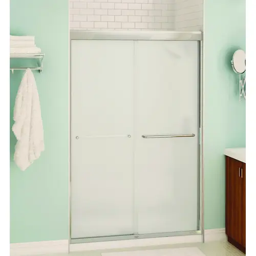 Aura Sliding Shower Door, Clear Glass, Tempered Glass, Semi Frame, 2-Panel, Glass, 1/4 in Glass Aura Sliding Shower Door, Clear Glass, Tempered Glass, Semi Frame, 2-Panel, Glass, 1/4 in Glass