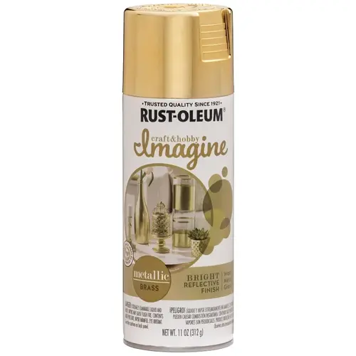 Imagine Craft & Hobby Spray Paint, Metallic, Brass, 11 oz, Aerosol Can
