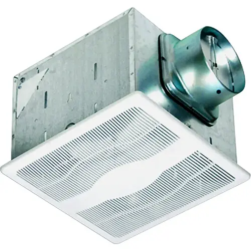 Exhaust Fan, 12-3/4 in L, 12-7/8 in W, 0.3 A, 115/120 V, 1-Speed, 80 cfm Air, Steel, White Exhaust Fan, 12-3/4 in L, 12-7/8 in W, 0.3 A, 115/120 V, 1-Speed, 80 cfm Air, Steel, White