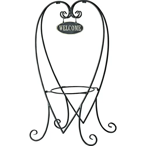 Hanging Planter, 31.3 in OAW, 8 in OAD, 16.3 in OAH, Steel, Black, Powder-Coated - pack of 6