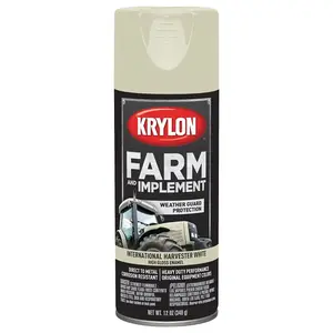 KRYLON K01945008 Farm and Implement Paint, High-Gloss, International Harvester White, 12 oz