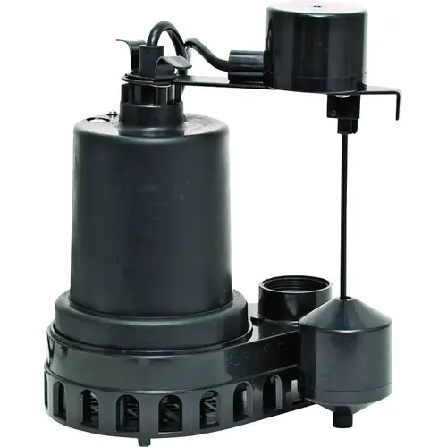 Sump Pump, 4.9 A, 120 V, 0.5 hp, 1-1/2 in Outlet, 55 gpm, Thermoplastic