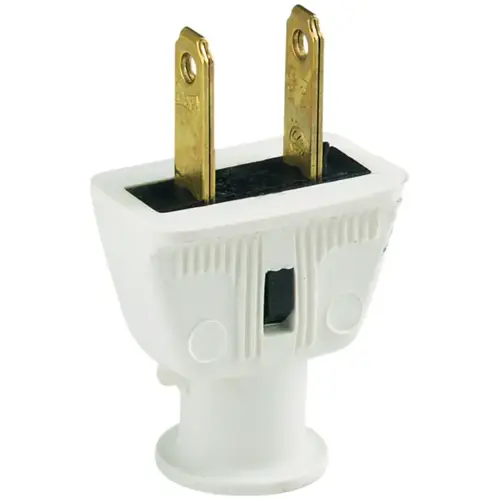 Electrical Plug, 2 -Pole, 15 A, 125 V, NEMA: NEMA 1-15, White Electrical Plug, 2 -Pole, 15 A, 125 V, NEMA: NEMA 1-15, White