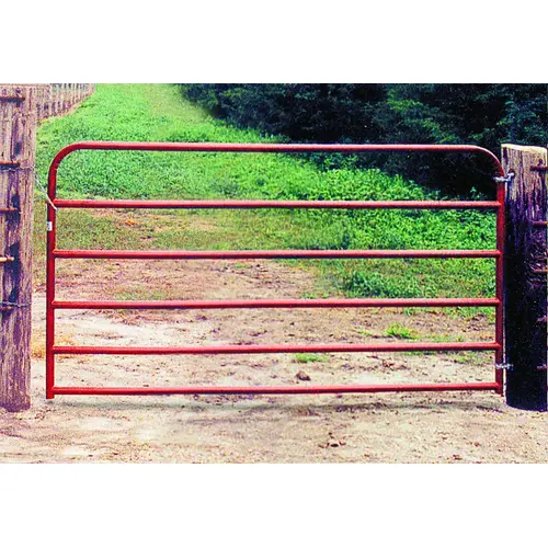 Utility Gate, 120 in W Gate, 50 in H Gate, 20 ga Frame Tube/Channel, Red Utility Gate, 120 in W Gate, 50 in H Gate, 20 ga Frame Tube/Channel, Red