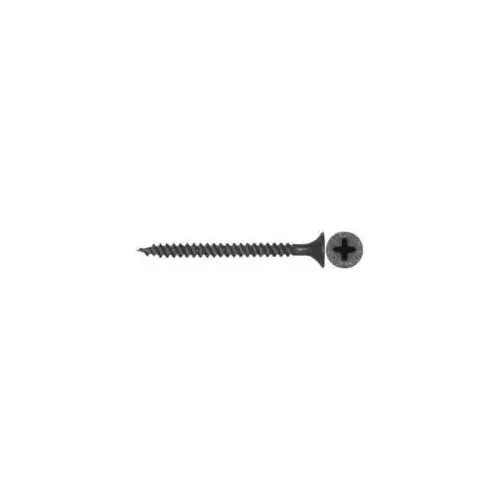 RzR Series Screw, 1-5/8 in L, Fine, Full Thread, Flat Head, Phillips Drive, Type S Point, Steel Black - pack of 100