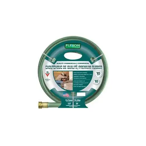 PH12100G Garden Hose, 1/2 in, 100 ft L, Rubber, Green
