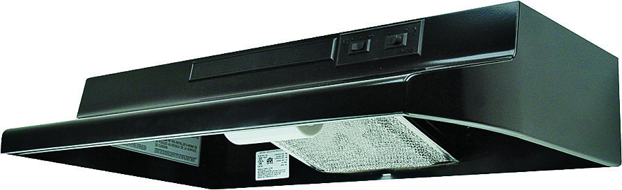 Air King AV1306 Advantage AV Series Range Hood, 180 cfm, 2 Fan, 30 in W, 12 in D, 6 in H, Cold Rolled Steel, Black