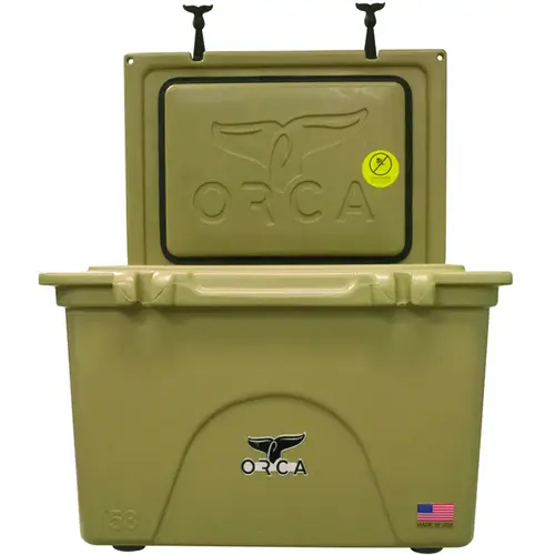 Cooler, 58 qt Cooler, Tan, Up to 10 days Ice Retention