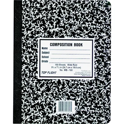 MB100 Marbled Composition Book, 100-Sheet, Sewn Binding