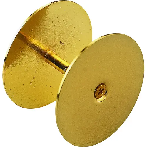 Hole Cover Plate, Steel, Polished Brass, For: 1-3/8 to 2 Thick Doors in