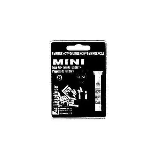 Mini Emergency Fuse Kit, Fast Acting Fuse, 32 VAC/VDC, 5 to 30 A - pack of 8